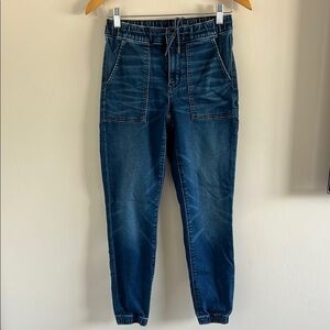 American Eagle Blue Denim Joggers | Drawstring Waist | Size 4
